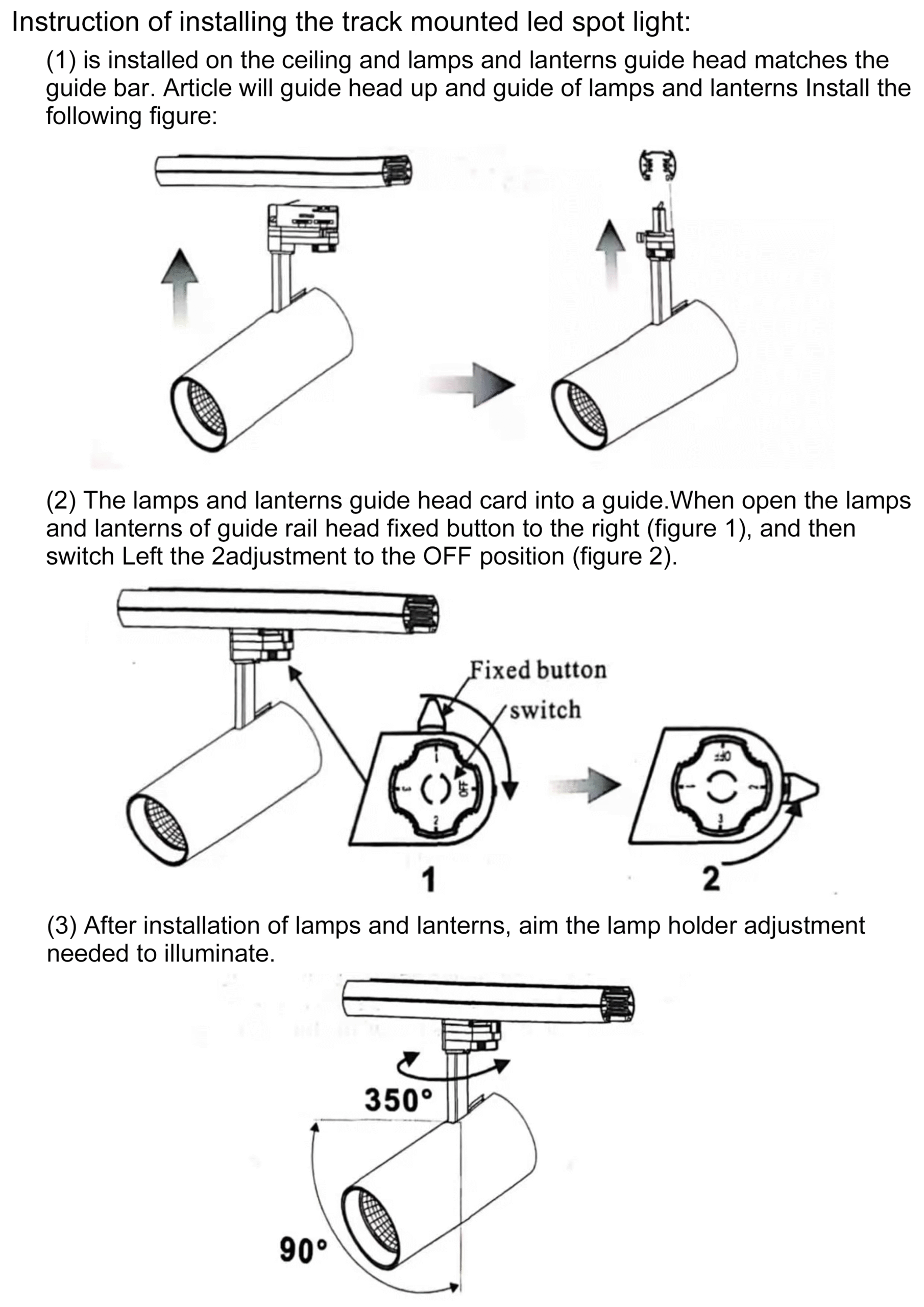 installation and wiring for 3 phases track lights