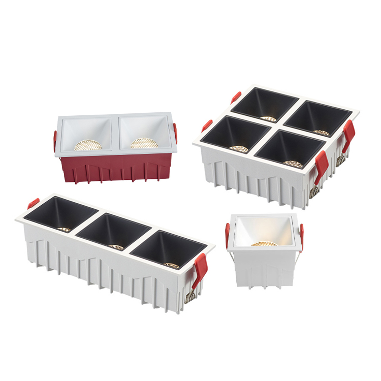 Fixed square LED downlights single/double head in Nigeria