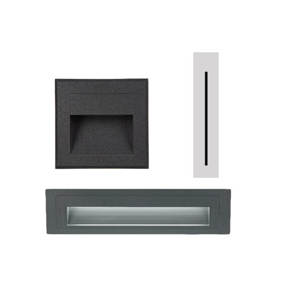 Exterior recessed wall lights